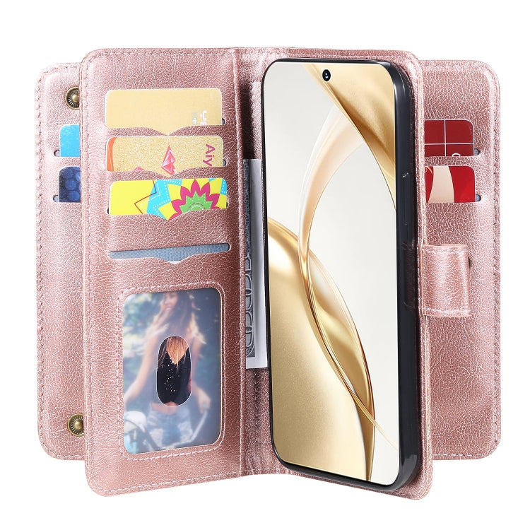 For Honor 200 Multi-Function Wallet 10 Card Slots Leather Phone Case