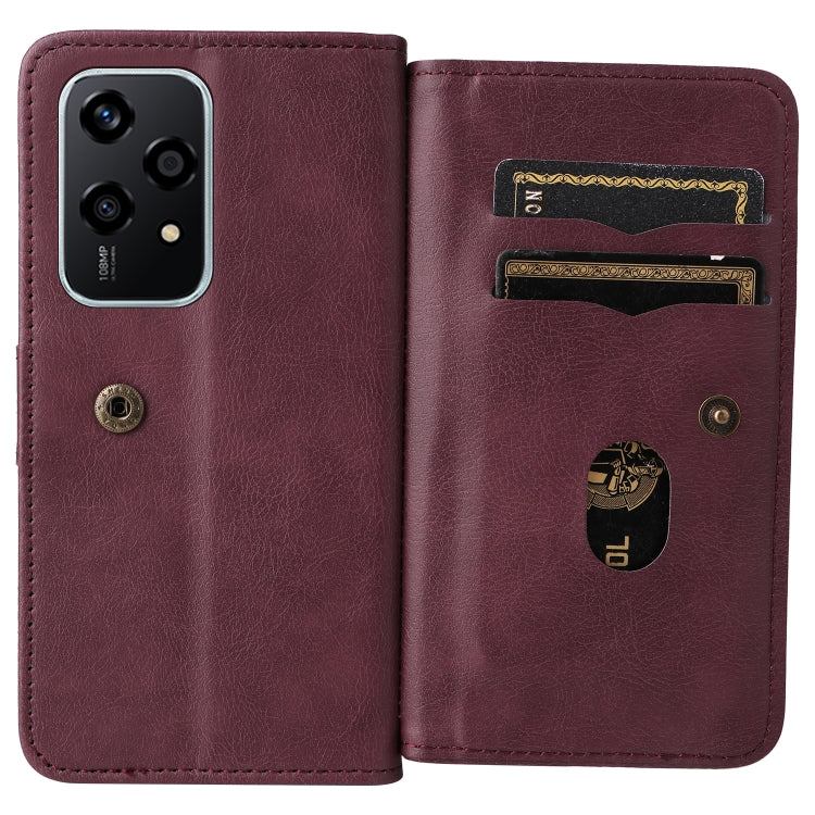 For Honor 200 Lite Global Multi-Function Wallet 10 Card Slots Leather Phone Case