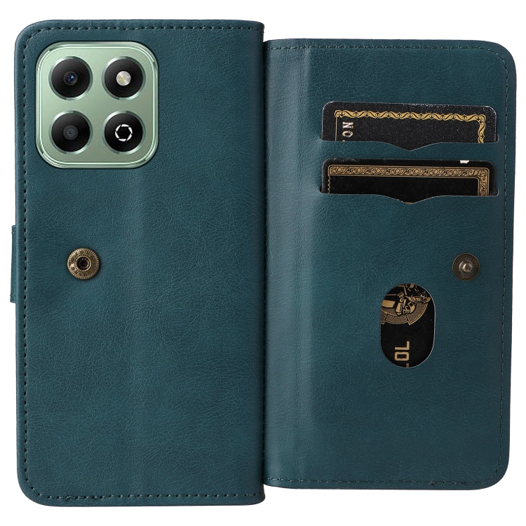 For Honor X6b Multi-Function Wallet 10 Card Slots Leather Phone Case