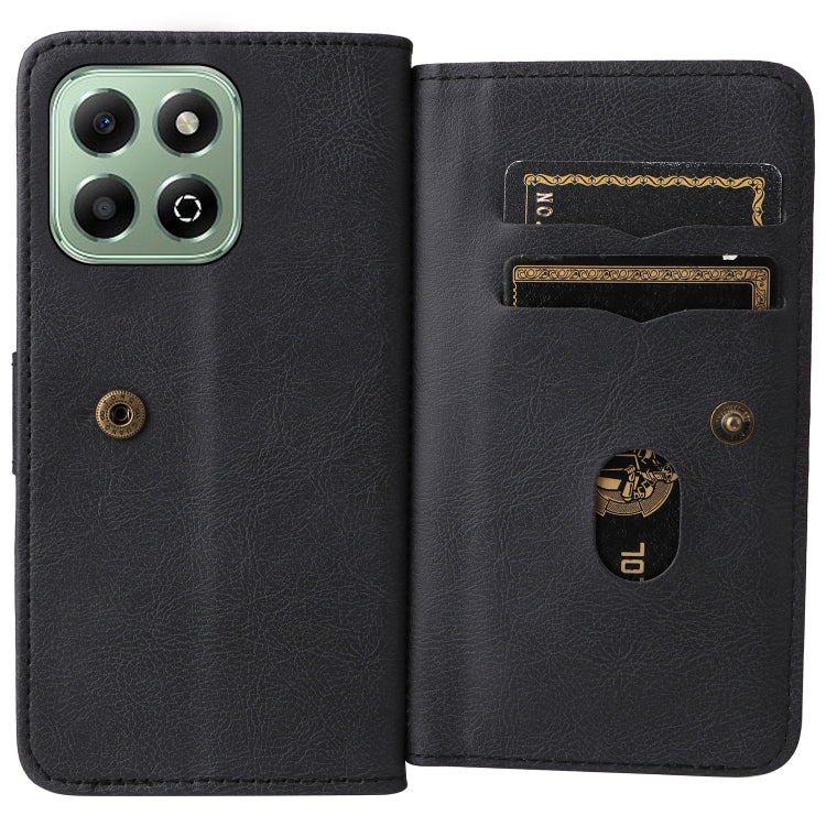 For Honor X6b Multi-Function Wallet 10 Card Slots Leather Phone Case