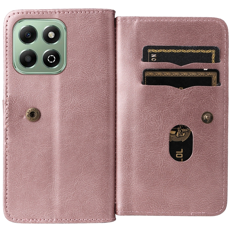 For Honor X6b Multi-Function Wallet 10 Card Slots Leather Phone Case