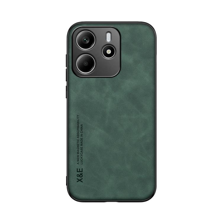 For Redmi Note 14 5G Global Skin Feel Magnetic Leather Back Phone Case