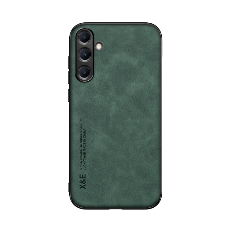 For Samsung Galaxy M55 Skin Feel Magnetic Leather Back Phone Case