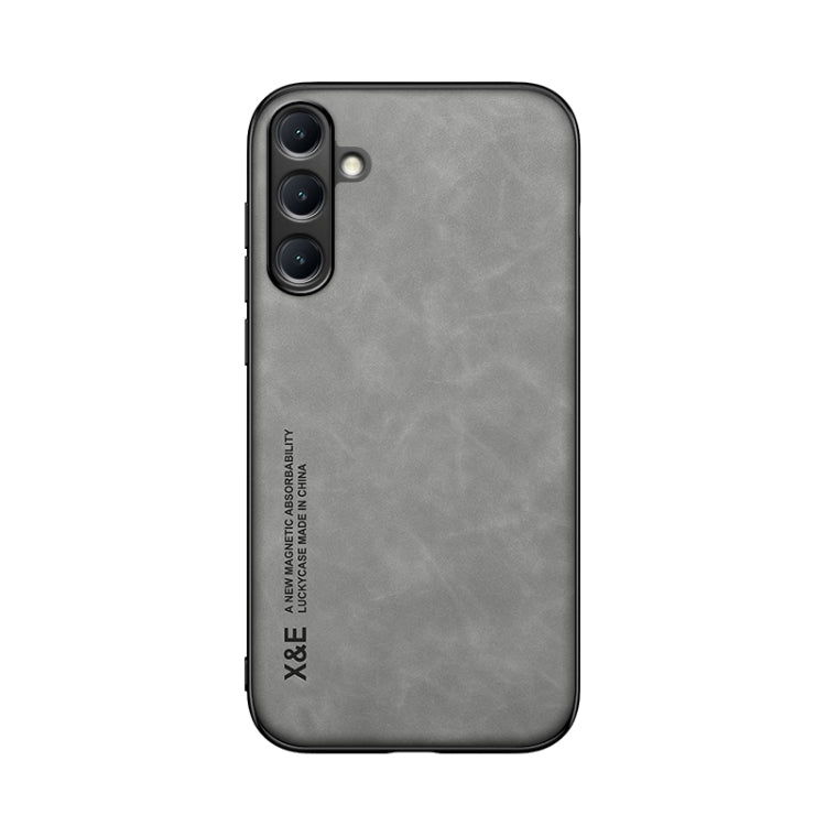 For Samsung Galaxy M15 Skin Feel Magnetic Leather Back Phone Case