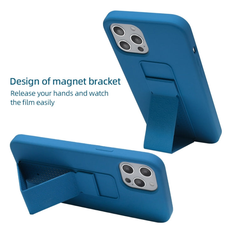 For iPhone 12 Pro Max Liquid Silicone Holder Phone Case