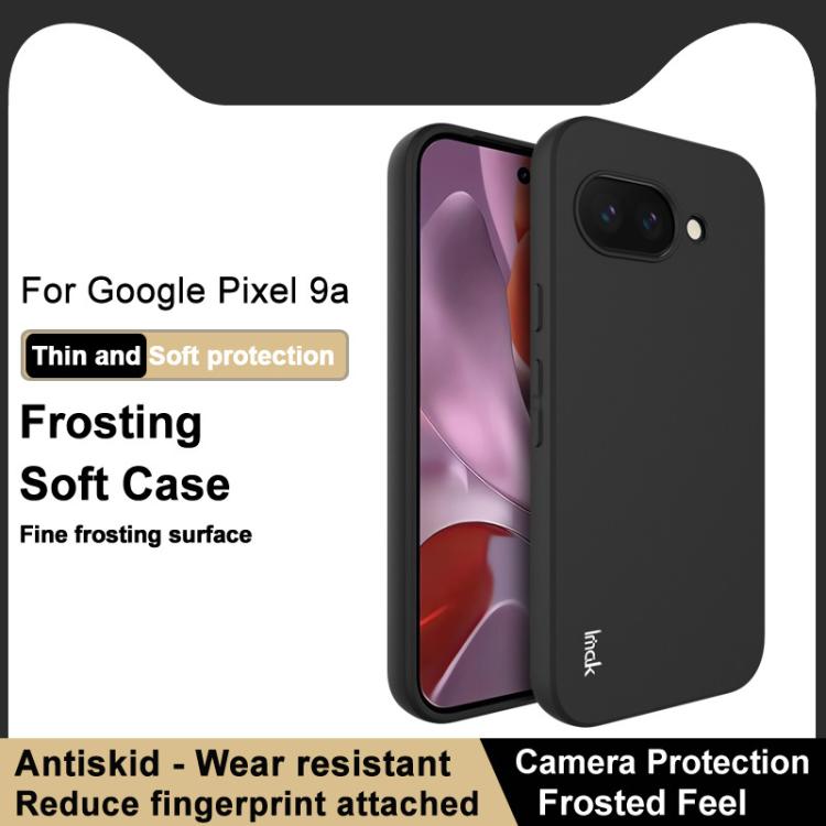 For Google Pixel 9a IMAK UC-3 Series Shockproof Frosted TPU Phone Case - Black