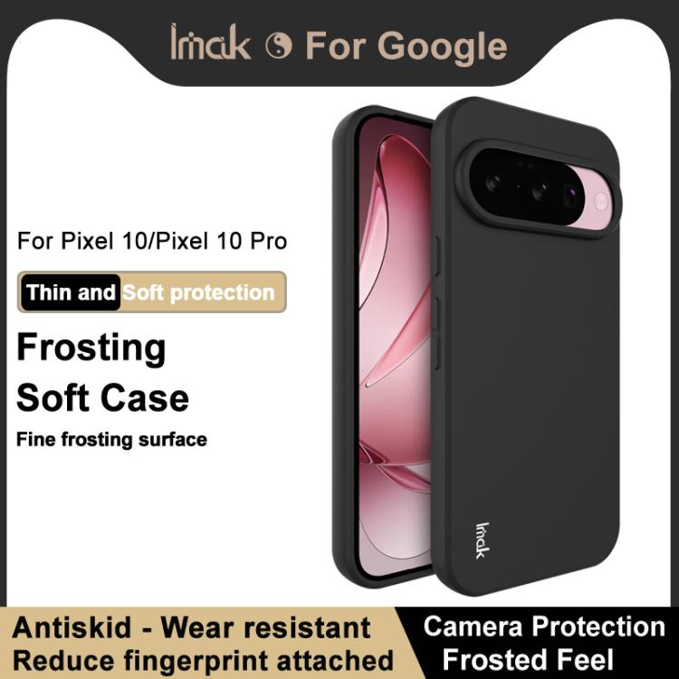 For Google Pixel 10 / Pixel 10 Pro IMAK UC-3 Series Shockproof Frosted TPU Phone Case - Black