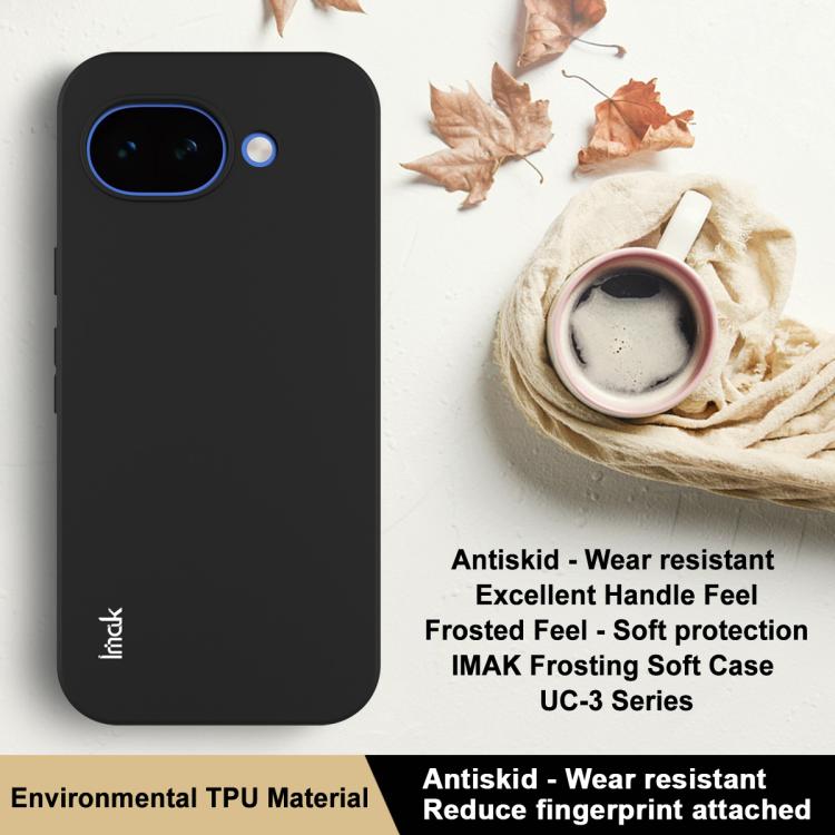 For Google Pixel 10a IMAK UC-3 Series Shockproof Frosted TPU Phone Case - Black