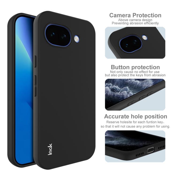 For Google Pixel 10a IMAK UC-3 Series Shockproof Frosted TPU Phone Case - Black