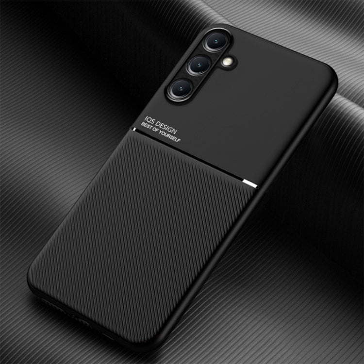 For Samsung Galaxy M55 Classic Tilt Strip Grain Magnetic Shockproof PC + TPU Phone Case