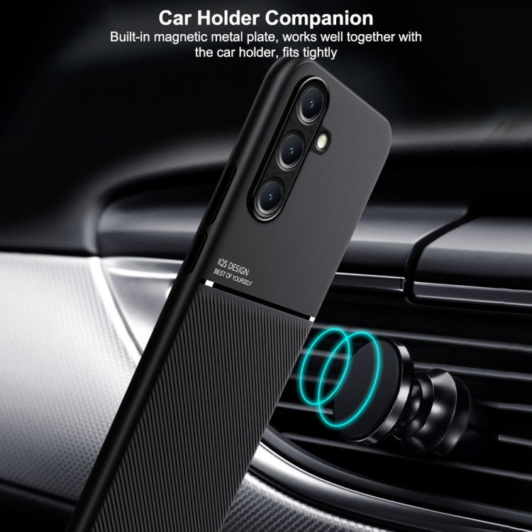 For Samsung Galaxy M15 Classic Tilt Strip Grain Magnetic Shockproof PC + TPU Phone Case