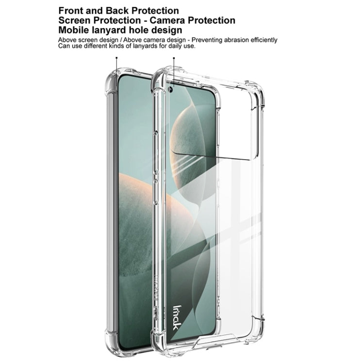 For Redmi K70E IMAK Space Shield PC + TPU Airbag Shockproof Phone Case - Transparent