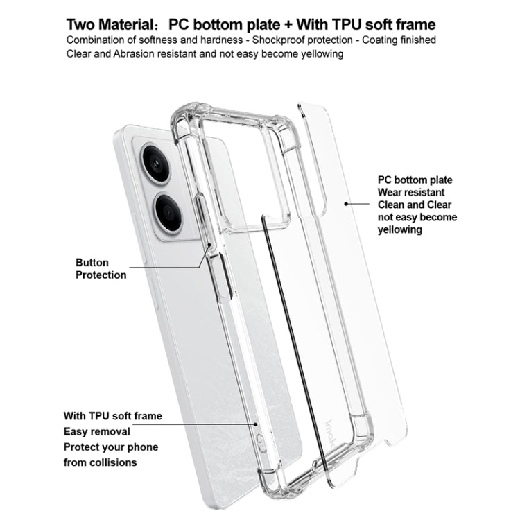 For Redmi Note 13 5G IMAK Space Shield PC + TPU Airbag Shockproof Phone Case - Transparent