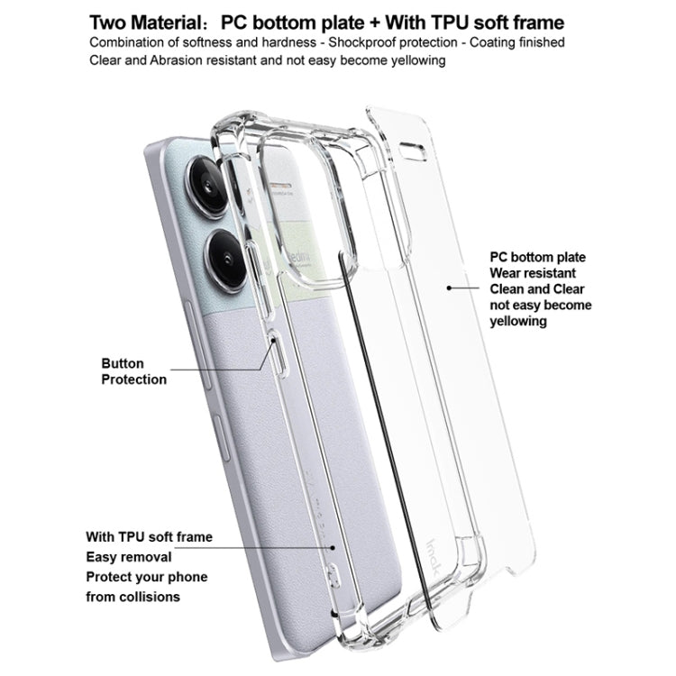 For Redmi Note 13 Pro+ 5G IMAK Space Shield PC + TPU Airbag Shockproof Phone Case - Transparent
