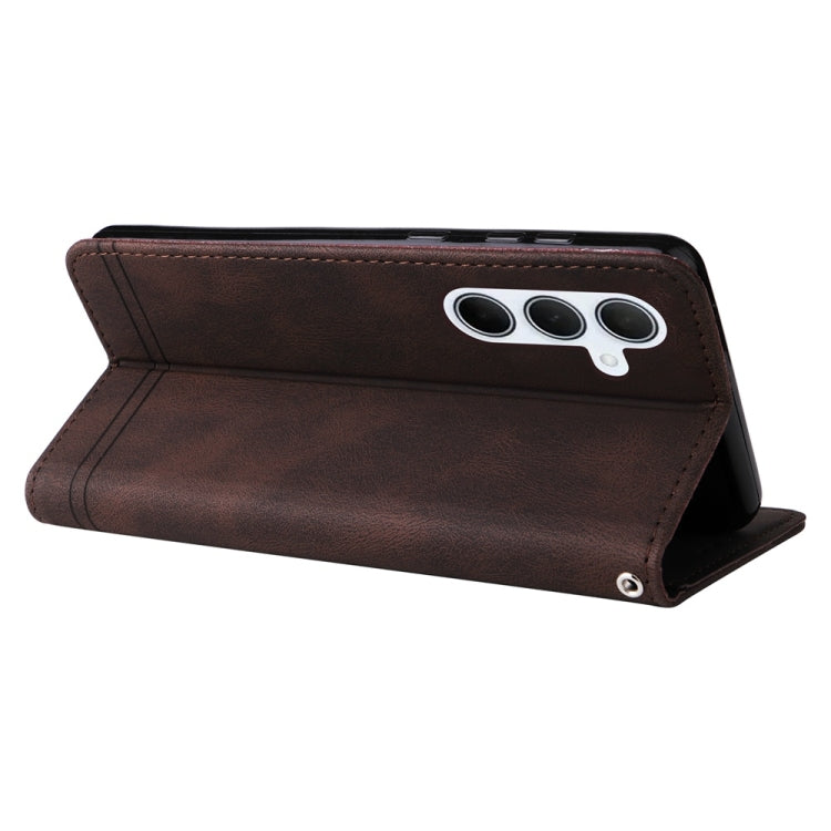 For Samsung Galaxy M35 Skin Feel Life Tree Metal Button Leather Phone Case