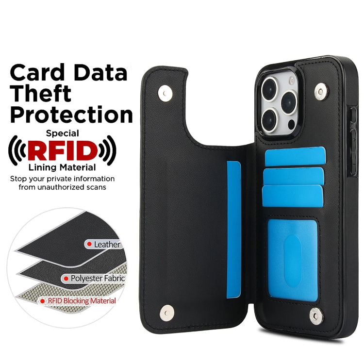 For iPhone 16 Pro Double Buckle Rhombic PU Leather Phone Case