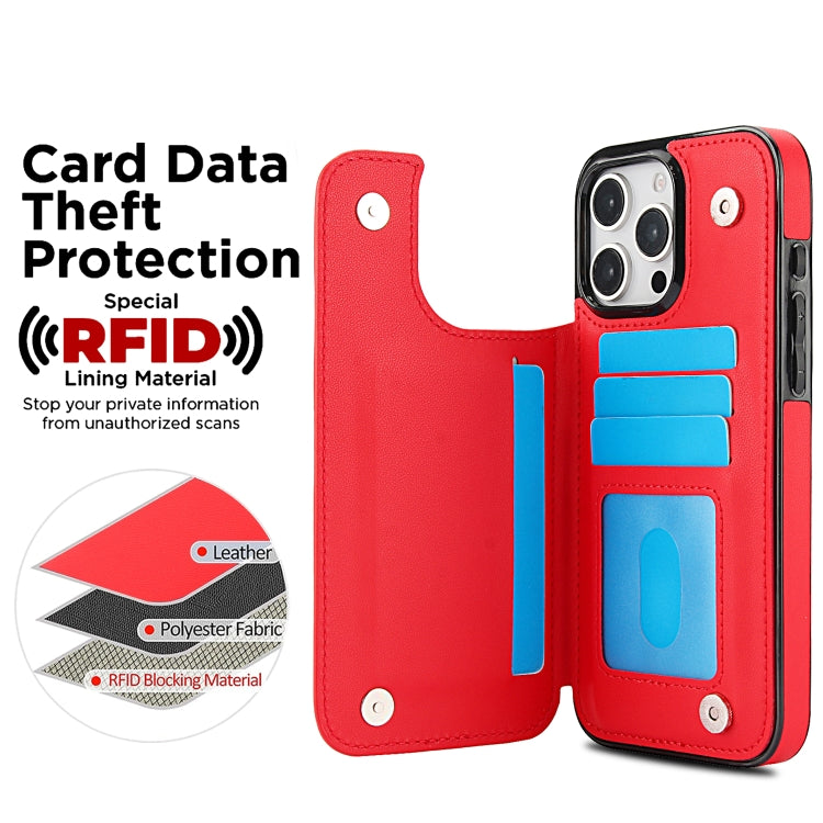 For iPhone 16 Pro Double Buckle Rhombic PU Leather Phone Case