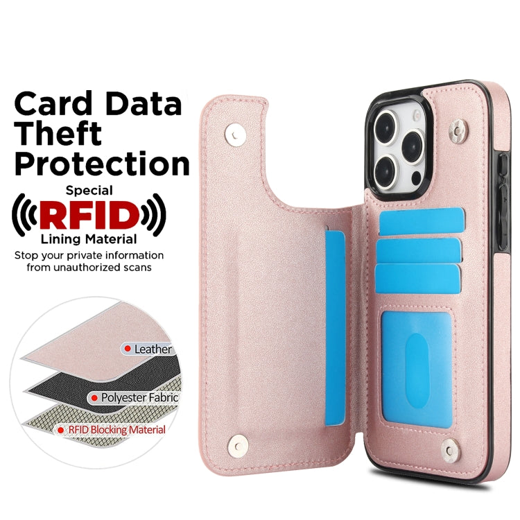 For iPhone 16 Pro Double Buckle Rhombic PU Leather Phone Case