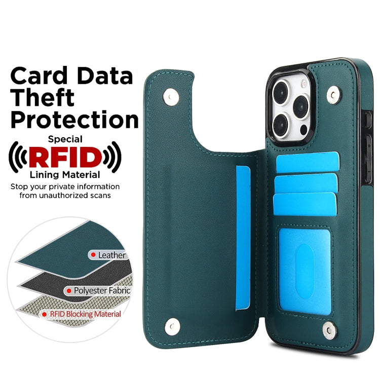 For iPhone 16 Pro Double Buckle Rhombic PU Leather Phone Case