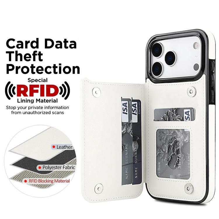 For iPhone 17 Pro Max Double Buckle Rhombic PU Leather Phone Case