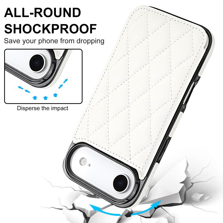 For iPhone Air Double Buckle Rhombic PU Leather Phone Case