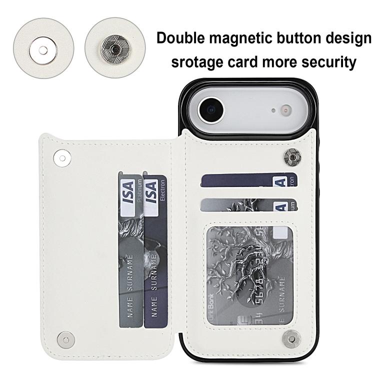 For iPhone Air Double Buckle Rhombic PU Leather Phone Case