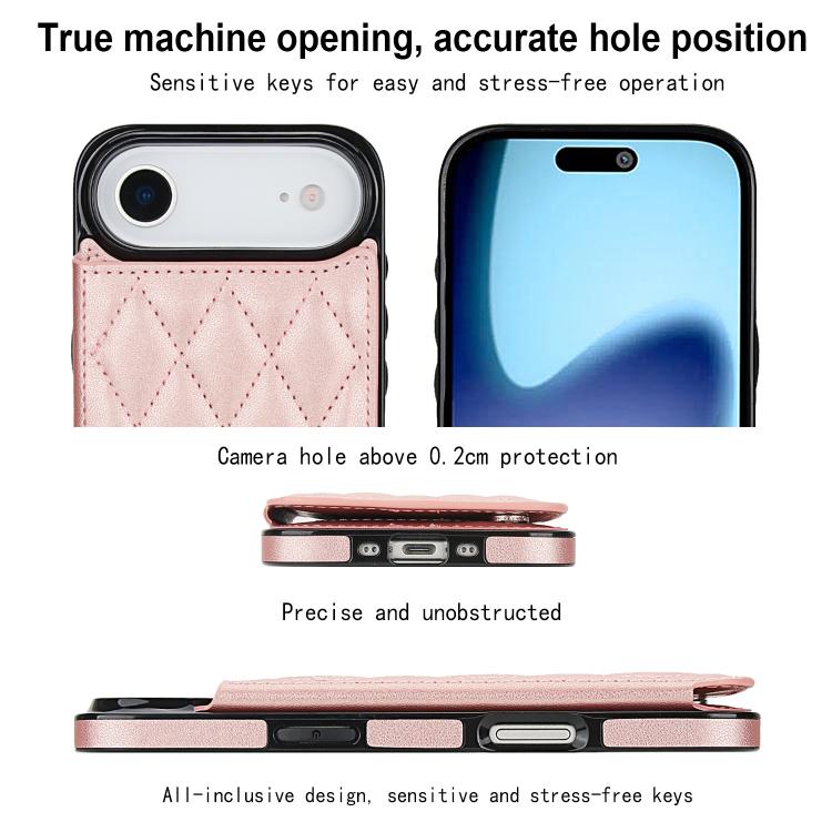 For iPhone Air Double Buckle Rhombic PU Leather Phone Case
