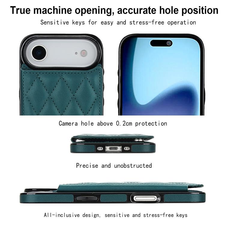 For iPhone Air Double Buckle Rhombic PU Leather Phone Case