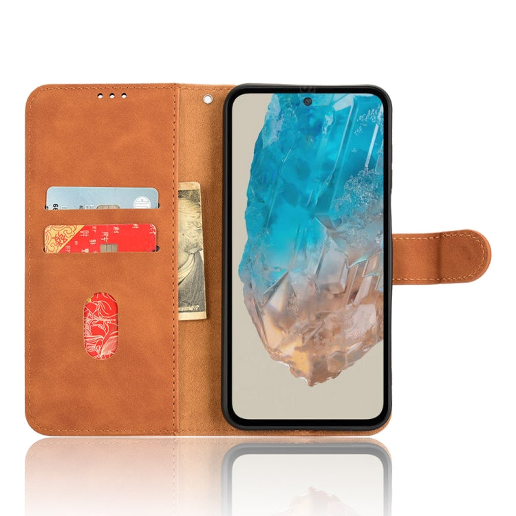 For Samsung Galaxy M35 Skin Feel Magnetic Flip Leather Phone Case