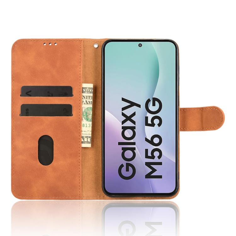 For Samsung Galaxy M56 5G Skin Feel Magnetic Flip Leather Phone Case