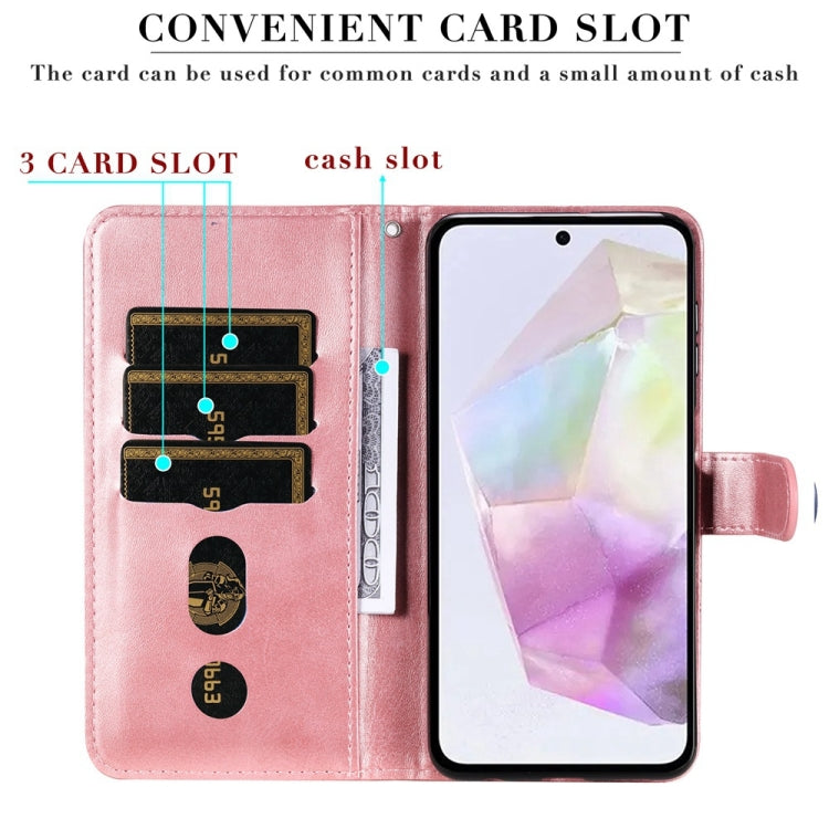 For Samsung Galaxy M35 Fashion Calf Texture Zipper Leather Phone Case
