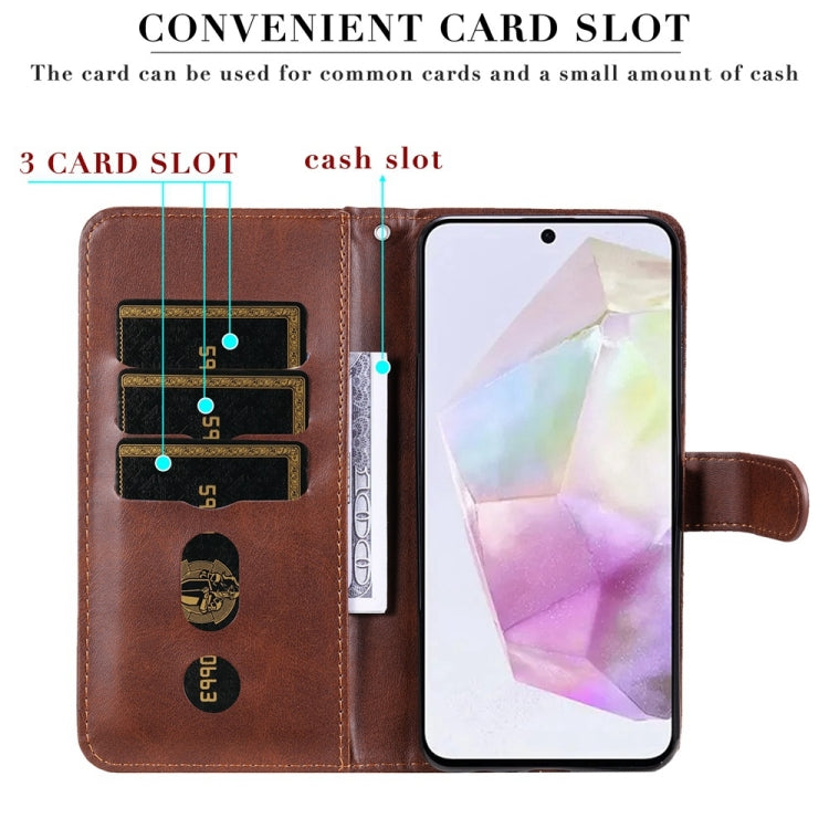 For Samsung Galaxy M35 Fashion Calf Texture Zipper Leather Phone Case