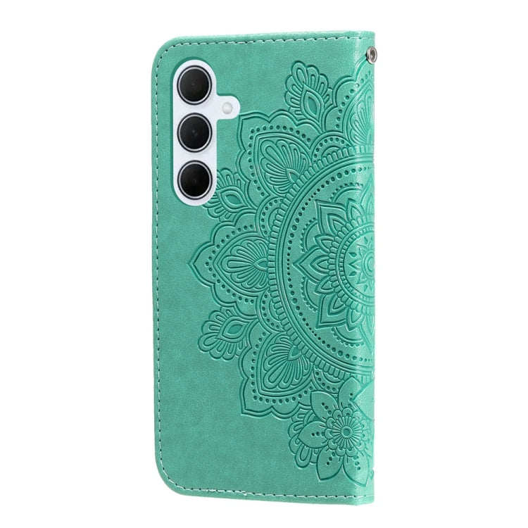 For Samsung Galaxy M35 Seven-petal Flowers Embossing Leather Phone Case