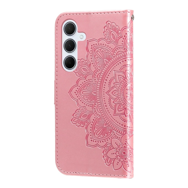 For Samsung Galaxy M35 Seven-petal Flowers Embossing Leather Phone Case