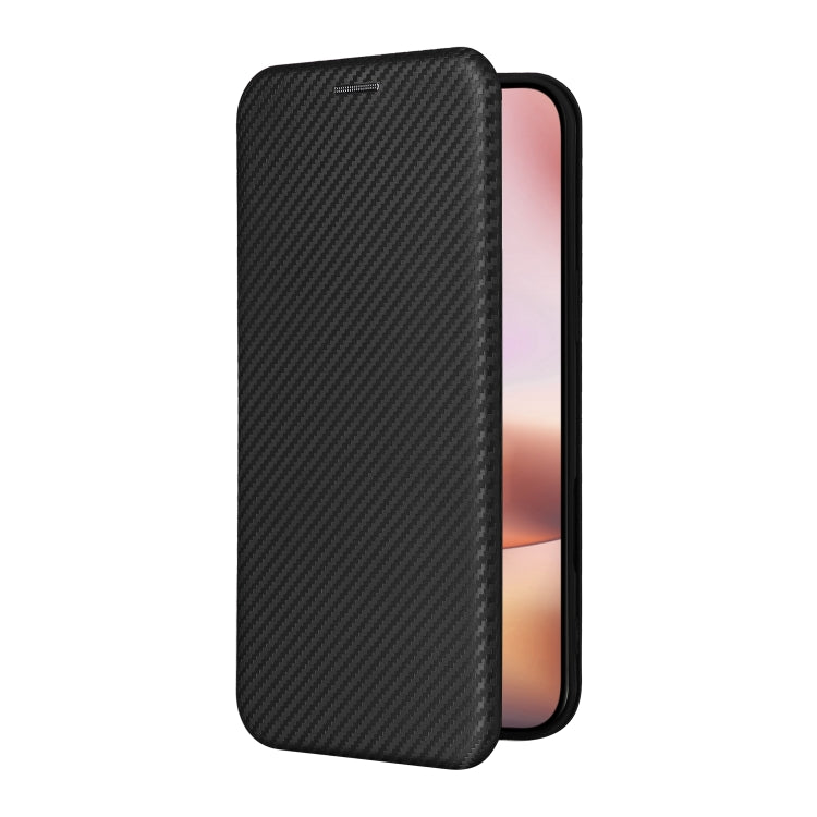 For iPhone 16 Plus Carbon Fiber Texture Flip Leather Phone Case