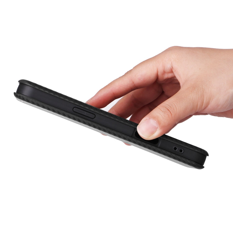 For iPhone 16 Plus Carbon Fiber Texture Flip Leather Phone Case