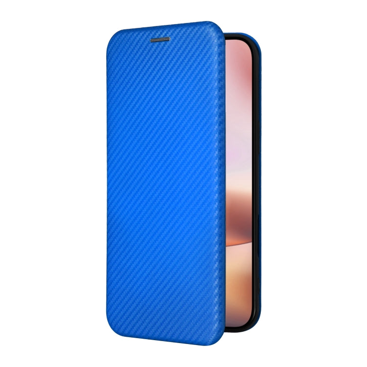 For iPhone 16 Plus Carbon Fiber Texture Flip Leather Phone Case