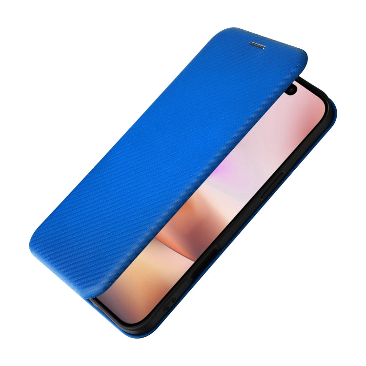 For iPhone 16 Plus Carbon Fiber Texture Flip Leather Phone Case