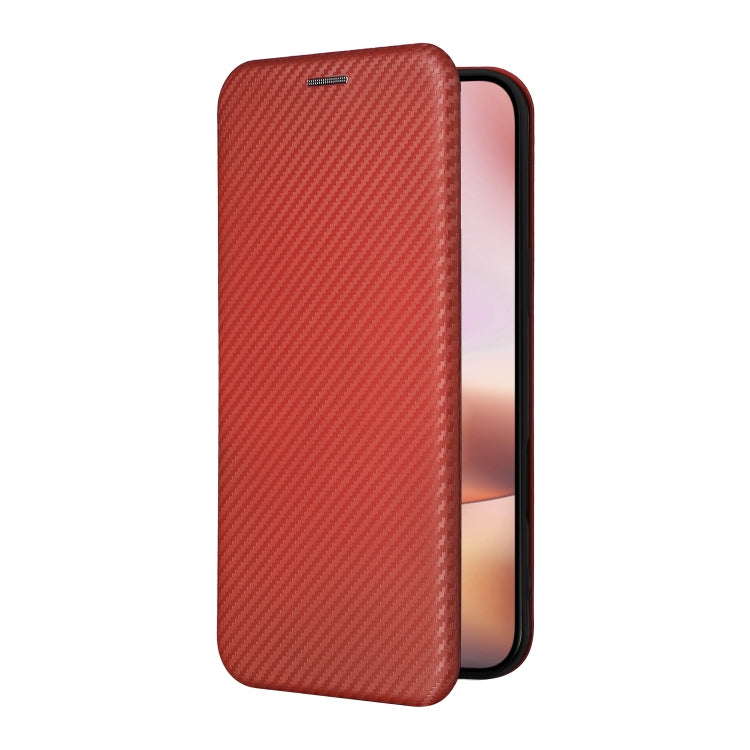 For iPhone 16 Plus Carbon Fiber Texture Flip Leather Phone Case