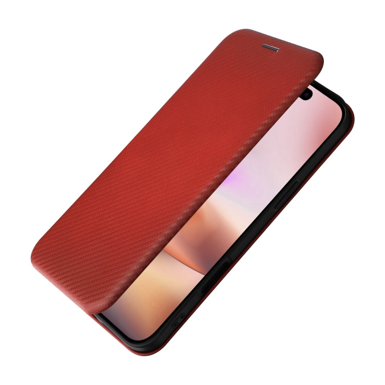 For iPhone 16 Plus Carbon Fiber Texture Flip Leather Phone Case