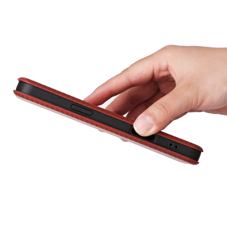 For iPhone 16 Plus Carbon Fiber Texture Flip Leather Phone Case