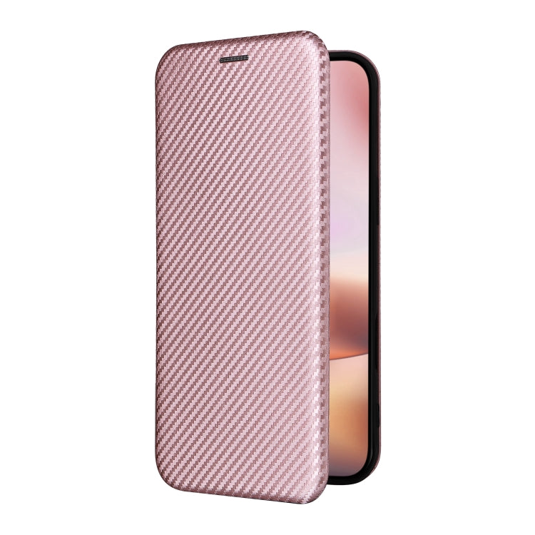 For iPhone 16 Plus Carbon Fiber Texture Flip Leather Phone Case