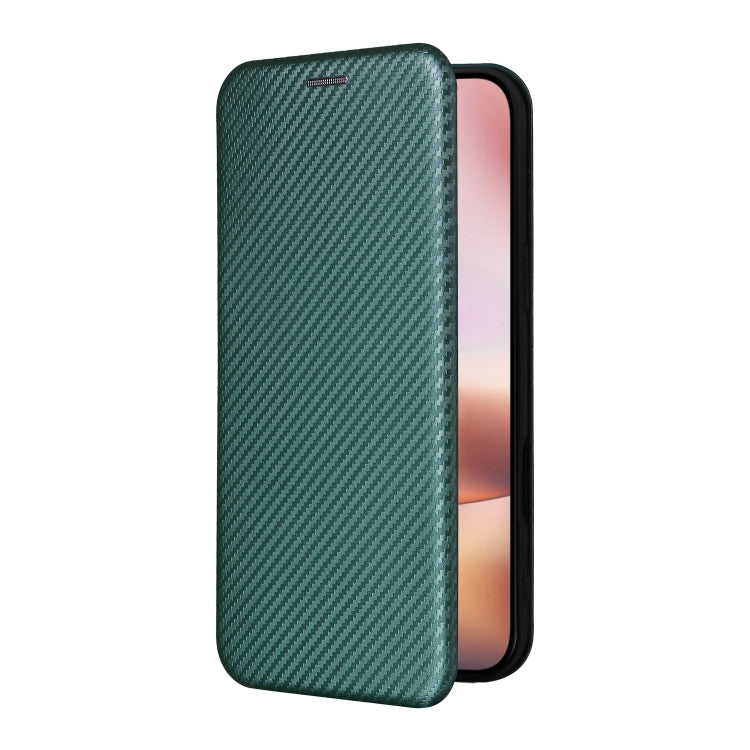 For iPhone 16 Plus Carbon Fiber Texture Flip Leather Phone Case