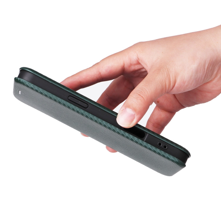 For iPhone 16 Plus Carbon Fiber Texture Flip Leather Phone Case