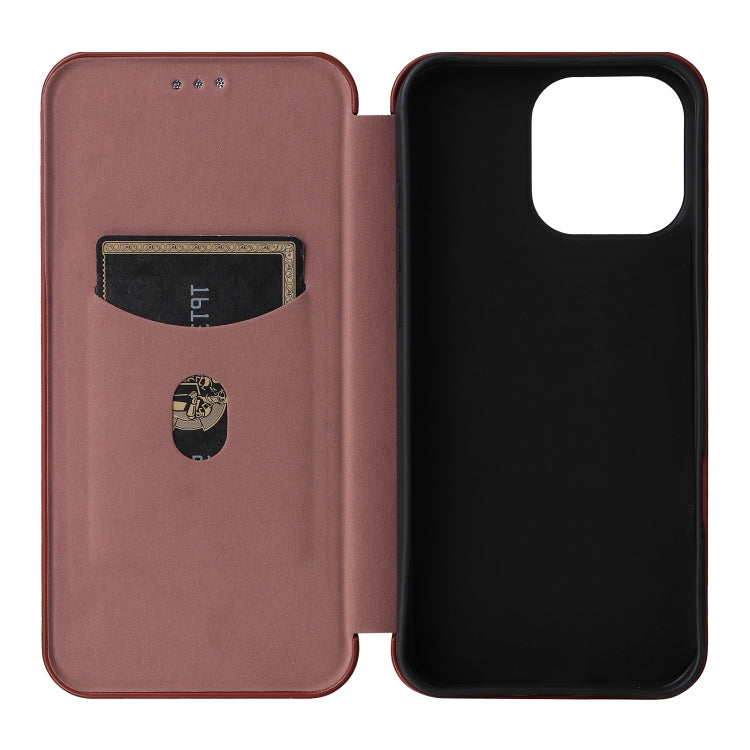 For iPhone 16 Pro Carbon Fiber Texture Flip Leather Phone Case