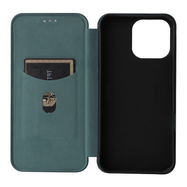 For iPhone 16 Pro Carbon Fiber Texture Flip Leather Phone Case