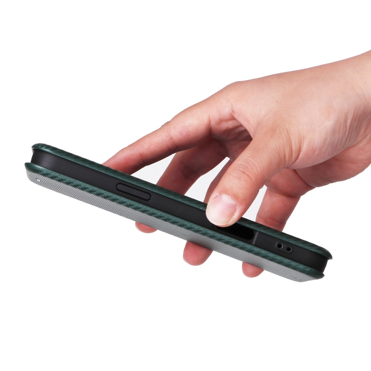 For iPhone 16 Pro Carbon Fiber Texture Flip Leather Phone Case
