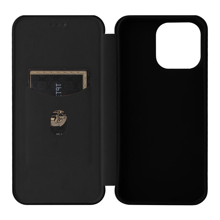 For iPhone 16 Pro Max Carbon Fiber Texture Flip Leather Phone Case