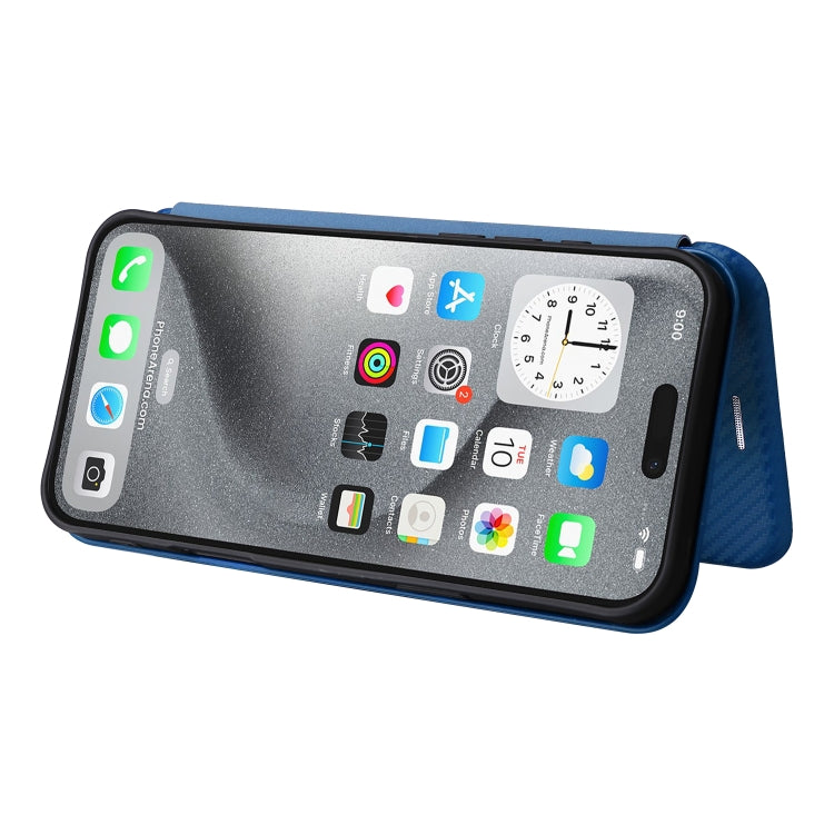 For iPhone 16 Pro Max Carbon Fiber Texture Flip Leather Phone Case