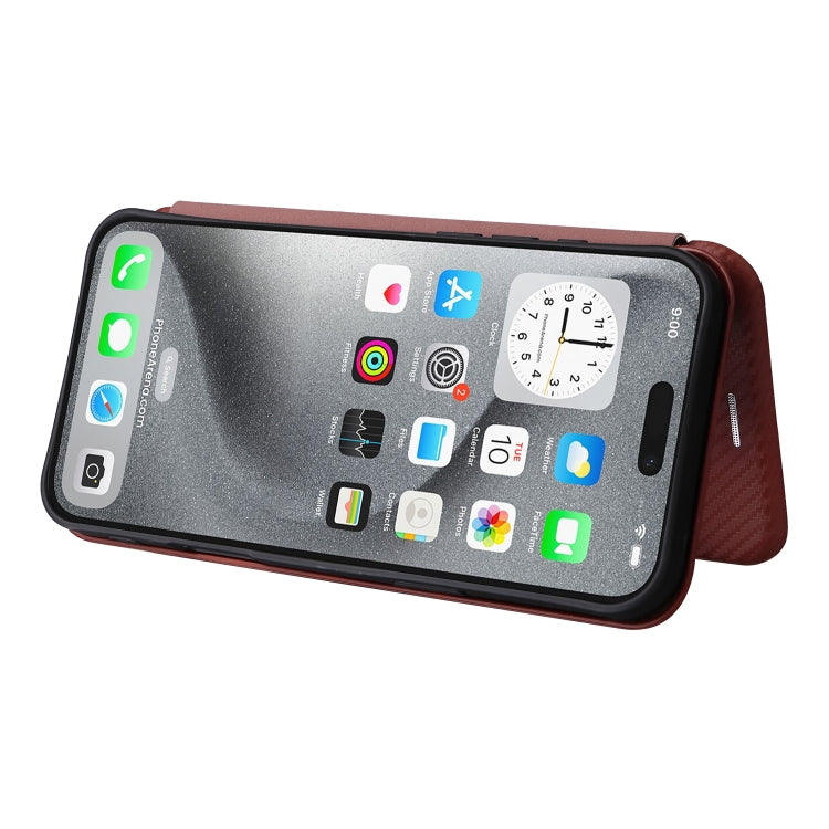 For iPhone 16 Pro Max Carbon Fiber Texture Flip Leather Phone Case